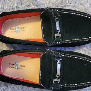 Steve Harvey Loafers Black Suede Size 6